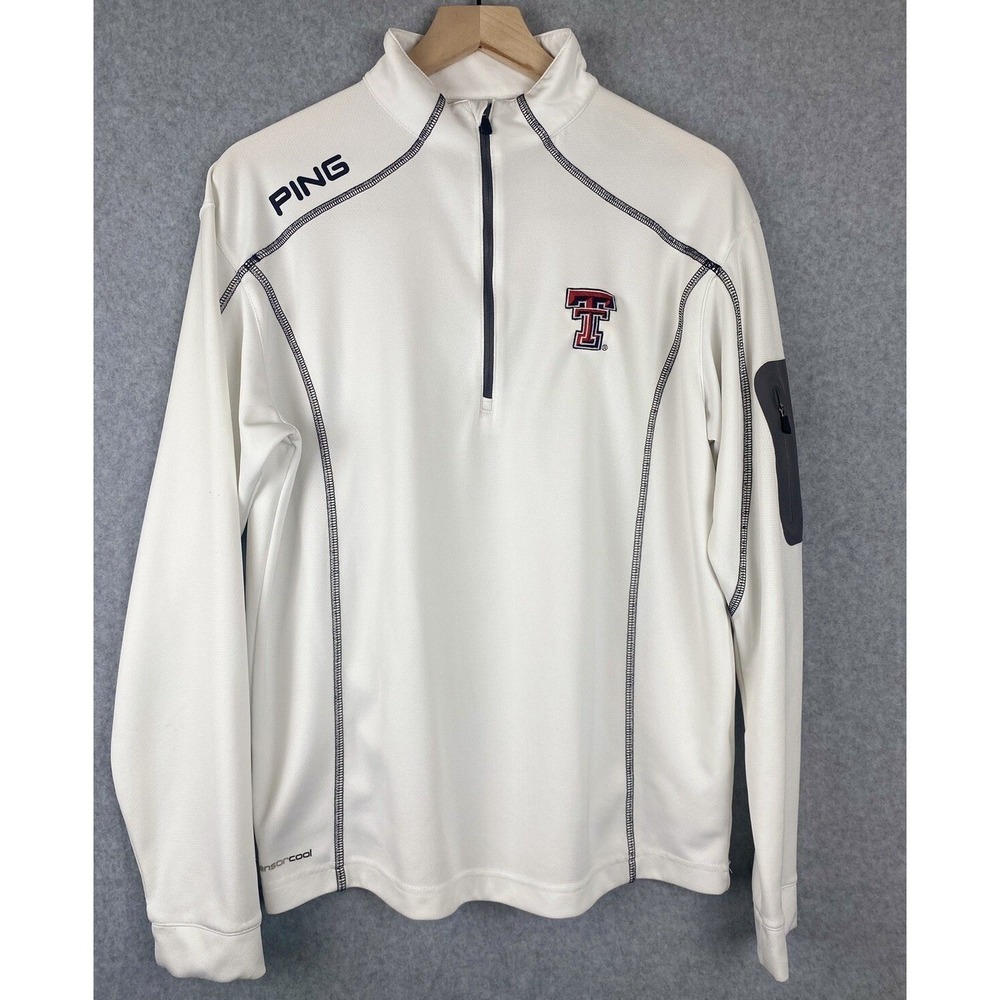 PING SensorCool Mens M Texas Tech Red Raiders Tribute Quarter-Zip Top